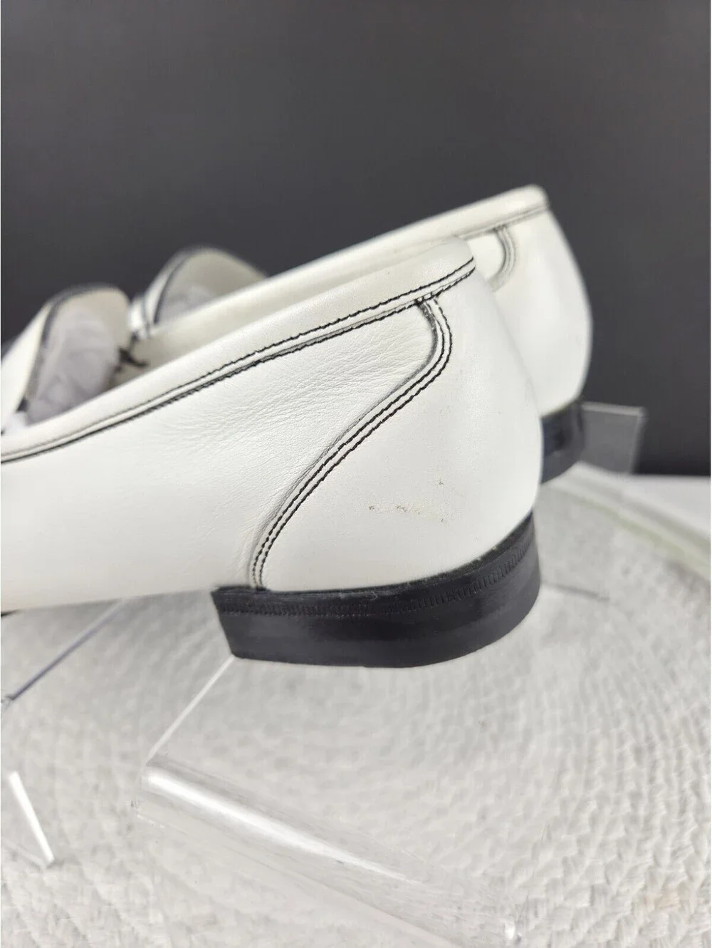 Santoni White Leather Loafers Made in Italy Womens Size 8 B Driving Moccasin...